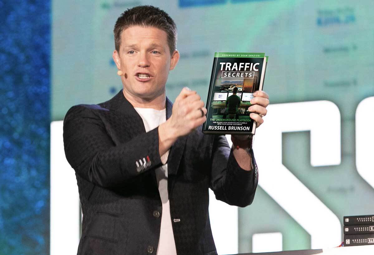 Russell Brunson Holding Traffic Secrets